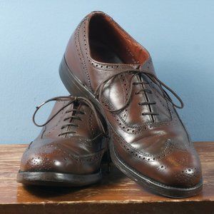 🇨🇦 VTG Dack's 7E Chocolate Brown Wingtip Oxford